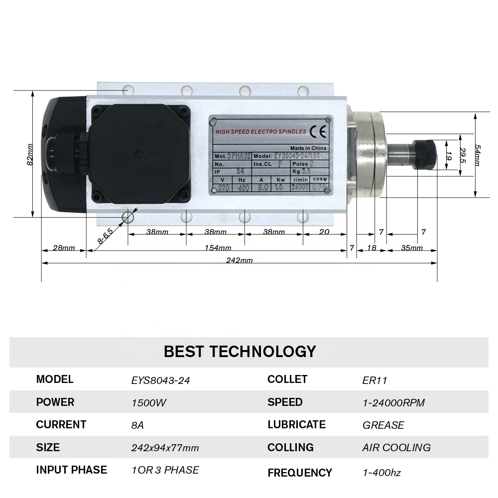 1.5kw Flash air Cooled Spindle - Air Cooled 1.5Kw Spindle Motor Inverter 110V ulasan dan harga